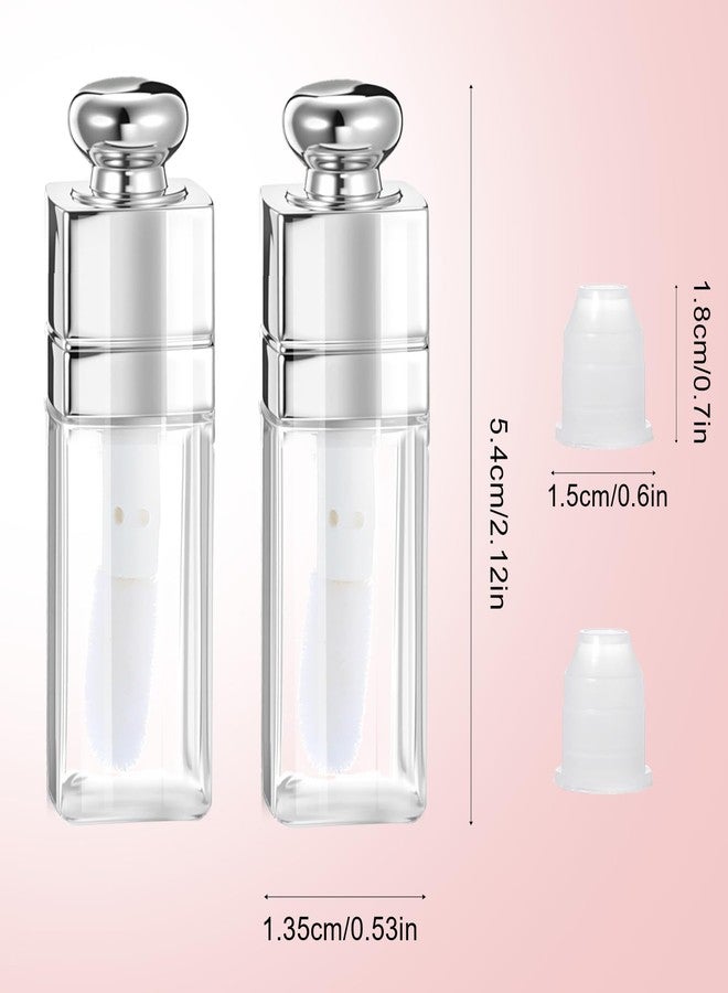 Qulkws 2 Pcs 8ml Empty Lip Gloss Tubes Clear Lip Gloss Tubes with Wand Clear Refillable Lips Balm Bottles Mini Lipstick Containers Refillable Lips Balm Glosses Containers for DIY Makeup - Image 5